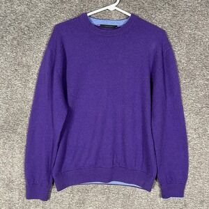 Greyson Sweater Mens Medium Purple Wool Cashmere Crewneck Knit Pullover Golf